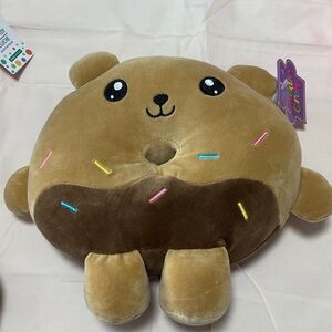 Plush Donut Bear Toy - Brown